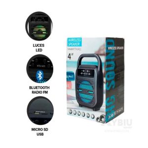 KTX-1411 Wireless Bluetooth Portable Speaker 4 inch With Led Light