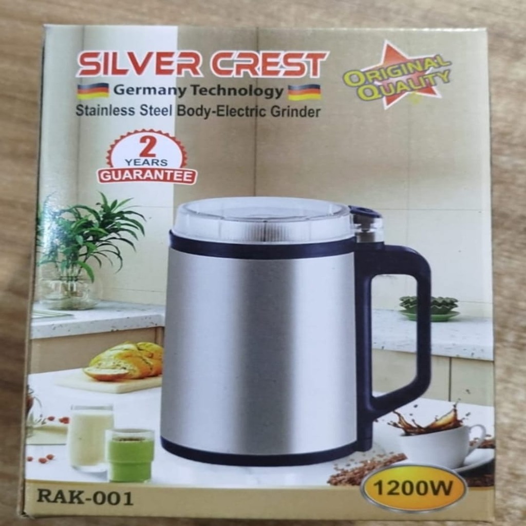 Silver Crest Stainless Steel Electric Mini Grinder 1500W - Image 2