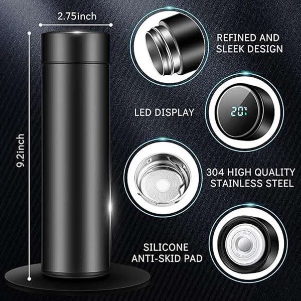 500ml Smart Water Bottle with Digital Temperature Display Coffee Mug - Image 2