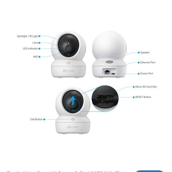 EZVIZ H6c Pro 2K 3MP Pan & Tilt WiFi Camera