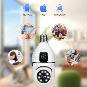 Dual Lens Bulb Holder Camera  V380 Pro Apps 1080p full Hd Resulation cctv camera